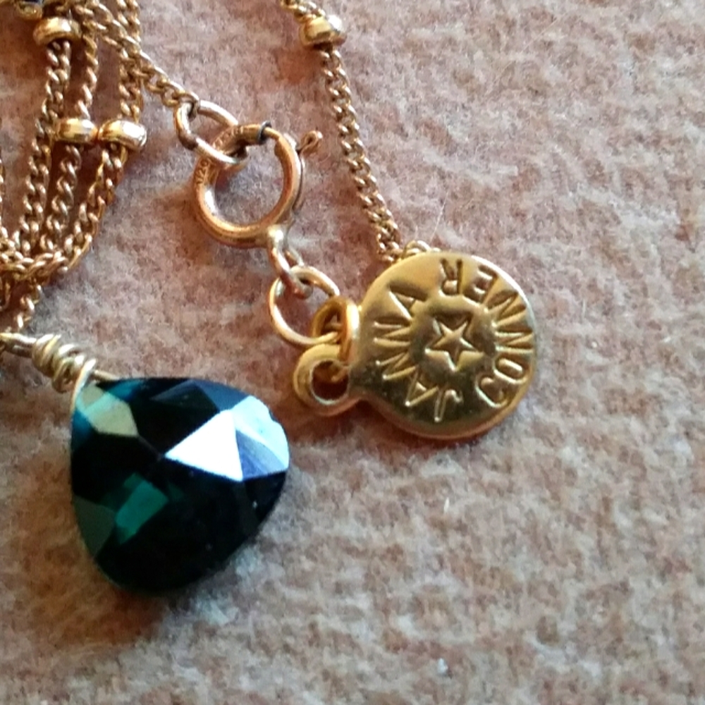 Janna Conner Gold Necklace with Green Pendants
